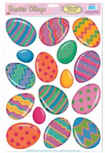 Assorted Easter Color Bright Egg Window Clings Mirror Vinyl Decoration - Picture 1 of 1