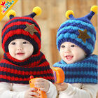 Fashion Winter Warm Girls Boys Baby-Cap-Kids-Hat-and-Scarf-Set-Five-Pointed-Star