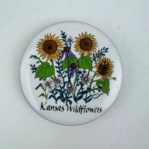 Kansas Wildflowers 2" Refrigerator Magnet 1993 Kathryn Designs Sunflower Vintage - Picture 1 of 3