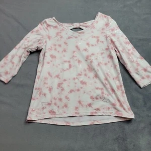 Girls Pink Tie-Dye Long Sleeve Top W/ Bow Back & Metallic Heart Print By Emma & - Picture 1 of 7