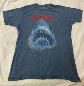 Jaws Shark Vintage Distressed Blue Movie Poster Men's T Shirt Large - Picture 1 of 3