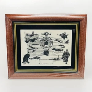 USAF Air Force Service Etched Marble Plaque by John Wills Studios NEW - Imagen 1 de 4