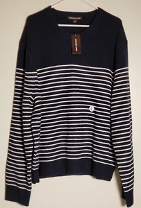 Michael Kors Sweatshirt blau weiß gestreift Strickpullover Pullover Größe L - Bild 1 von 9