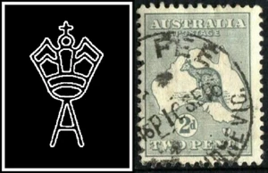 Estampilla canguro Australia 1915 2d gris segunda marca de agua, buena a fina usada - Imagen 1 de 1