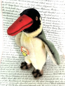 Vintage Steiff Peggy Penguin 8,5""H testa girevole occhi etichetta e bottone originali - Foto 1 di 21
