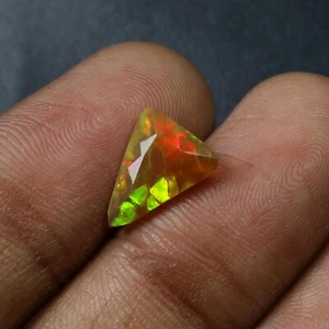 Brown Opal Faceted Trillion Shape Colorful Opal Cut 11x8.6x5 MM Loose Gemstone - Picture 1 of 3