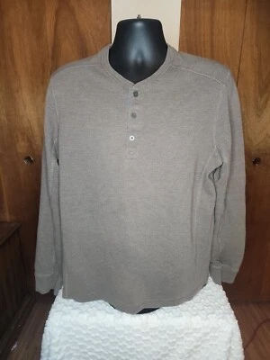 Suéter Henley Marrón Eddie Bauer Para Hombre Talla Grande Informal Cómodo Logo Pullover  Foto 1 de 3