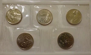 2002-P STATE QUARTERS, UNCIRCULATED SET OF 5 IN MINT CELLO - Picture 1 of 21