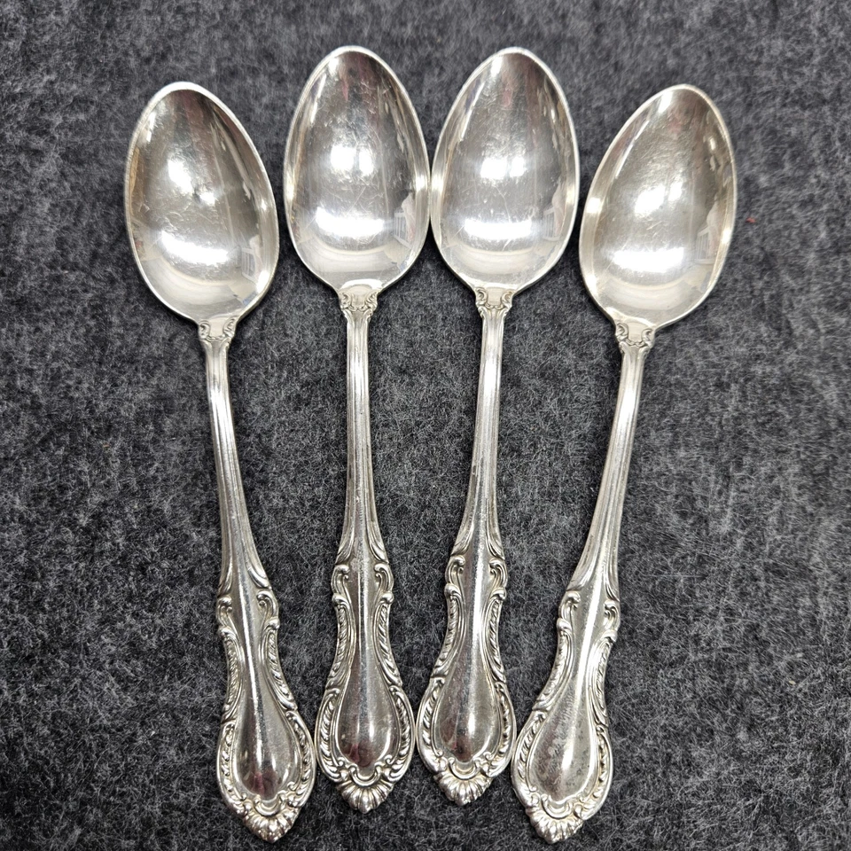 Cuchara de té de plata esterlina colonial sureña de bellas artes lote de 5 3/4" (4) sin monograma Foto 1 de 4