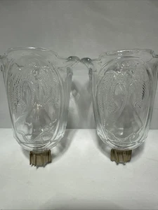 2 Vintage Home Interior Zapfen Klarglas Votivschalen "Engel mit Flügeln & Heiligenschein" - Bild 1 von 9