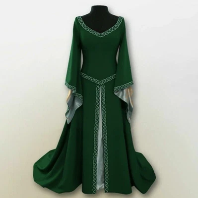 Women's Medieval Renaissance Vintage Gown Dress Halloween Party Costume Cosplay - Image 1 of 4