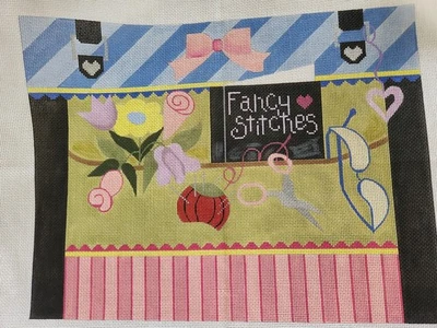 Sew Much Fun~Fancy Stitches~Needlework Bag~Needlepoint Canvas  - Image 1 of 4