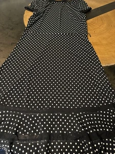 JOSEPH RIBKOFF POLKA DOT STRETCH RUFFLE HEM DRESS WOMENS 4 (NO BELT) - Picture 1 of 7