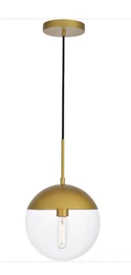 Colgante Living District Eclipse 1 luz, latón/claro, 10" - LD6037BR Foto 1 de 4