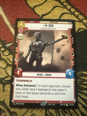 Star Wars Unlimited K-2SO Misprint Error Crimp Card Spark Of Rebellion - Image 1 of 4