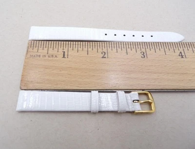 Correa de reloj Speidel 11 mm/R blanca clásica de cuero de lagarto 280-330 (B335) NOS Foto 1 de 3