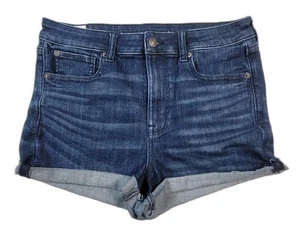 Pantaloncini jeans corti American Eagle super alti donna taglia 10 lavaggio medio - Foto 1 di 9