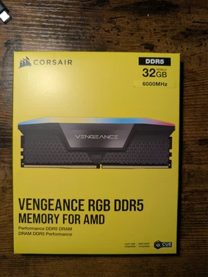 CORSAIR VENGEANCE RGB DDR5 32GB 6000MHz CL36 AMD EXPO XMP CMH32GX5M2E6000Z36 NEW - Image 1 of 3