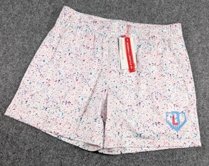 Baseball Lifestyle 101 Splatter Shorts Mens Medium White NWT. - Picture 1 of 9