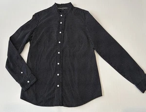 Ladies Size S TOMMY HILFIGER Blue Long Sleeve Dot Classic Fit Shirt - VGC - Foto 1 di 8