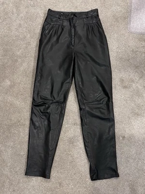 "Pantalones de motociclista de cuero genuino vintage años 80 Toffs cintura 29"" (punk/gótico)" Foto 1 de 4