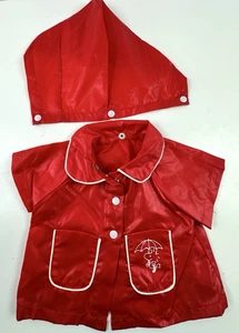 Armario vintage Peanuts Snoopy's rojo cortavientos capucha mediana 18" ropa de felpa - Imagen 1 de 4