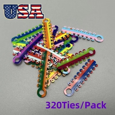Dental Ortho Ligature Ties Ring Elastic Rubber Bands Double Color For Braces USA - Image 1 of 4