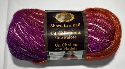 1 SHAWL IN A BALL in RESTFUL RAINBOW by Lion Brand Cotton Acrylic 518yds 5.3oz - Image 1 of 4