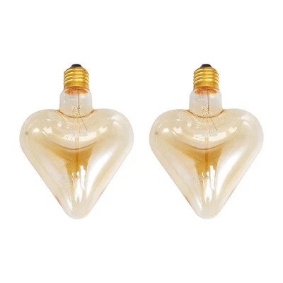  2 Stück Vintage Glühbirnen Wolfram-Glühbirnen Herzform Design E27 Lampenfassung - Bild 1 von 4