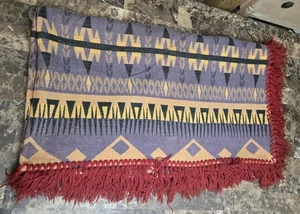 Manta Camp Beacon de Colección Suroeste Azteca Mexicana Algodón Reversible 76" X 66" - Imagen 1 de 6