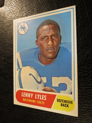 1968 TOPPS FOOTBALL SET #213 Lenny Lyles, Baltimore Colts, EX - Image 1 of 3