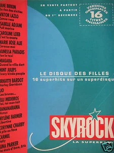 PUBLICITÉ SKYROCK PRÉSENTE LE DISQUE DES FILLES 16 SUPERHITS SUR UN SUPERDISQUE - Picture 1 of 1
