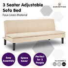 New Sarantino 3 Seater Sofa Bed Lounge Couch Modular Home Furniture Linen Beige