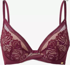 Sujetador Gossard Encore Borgoña 32B Acolchado Alto Ápice Burdeos Push Up Almohadillas Extraíbles - Imagen 1 de 4