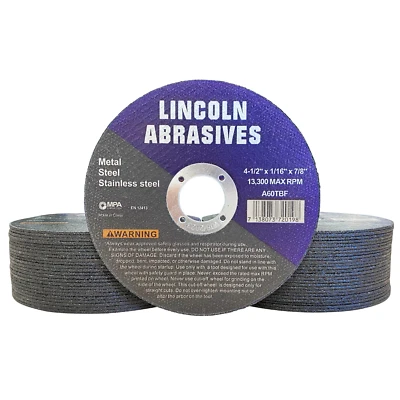 50 Pc 4-1/2" x 1/16" x 7/8" Cut off Wheels Stainless Steel Metal Cutting Discs - Image 1 of 4