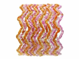 2,12 XL Zickzack orange Glas Sari Armbänder indischer Schmuck Bollywood Armband Set - Bild 1 von 2