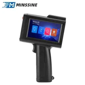 Chipless handheld inkjet printer prints date, logo, barcode, QR code on wooden b - Afbeelding 1 van 5