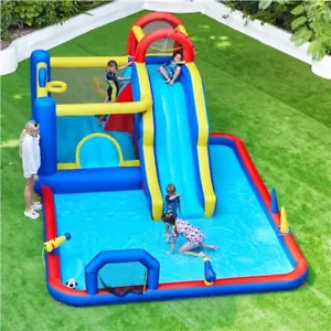 Inflatable Water Slide Combo w/ Bouncer & 10 Games & 650W Blower & Storage Bag - Picture 1 of 9