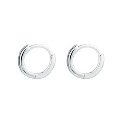 Pendientes de aro Huggie lisos de plata de ley 925 de oro rosa de 10 mm para hombres y mujeres regalo D20 Foto 1 de 4