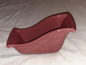 Longaberger Nature's Garden Sleigh Dish Paprika Red Christmas - Picture 1 of 4