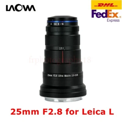 Laowa 25mm F2.8 Full Frame 2.5-5X Ultra Macro Lens Manual Focus Fr Leica L mount - Image 1 of 4