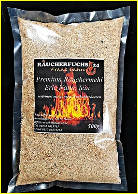 Räuchermehl Erle fein mit Wacholderbeeren ganz 500g Ξ Räucherspäne ✓ Gewürze ✓ - Bild 1 von 4