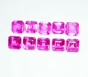 Lote de 10 piezas de zafiro rosa natural de 8-10 quilates con certificación suelta con certificación W32 - Imagen 1 de 11