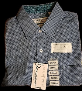 Nick Graham Everywhere Stretch Modern Fit Men's Dress Shirt Sz S/P New  - Picture 1 of 6