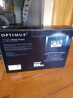 7" Optimus 16-468 16MB 480x234 Widescreen Digital Wood Photo Frame (Black) - Image 1 of 4