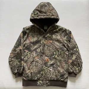 Carhartt Jacket Camo Youth Large 14/16 Hooded Quilt Lined Mossy Oak Hunting EUC - Picture 1 of 14