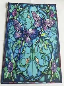 Garden Flag 12x18 Dragonflies Purple Double Sided Handmade - Picture 1 of 1