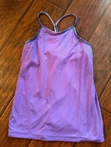 Ivivva Lululemon Size 10/12 Tank Top Sport Inner Bra Stretch Girls Purple - Picture 1 of 5
