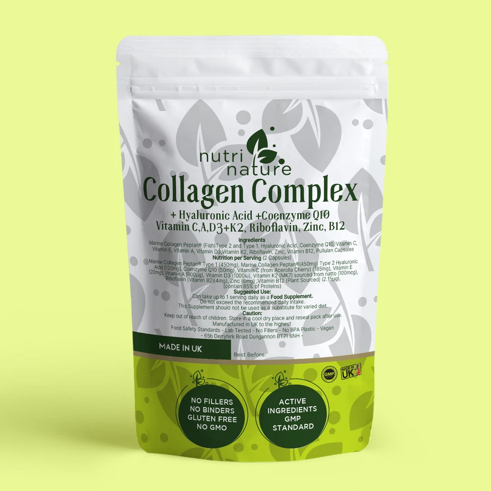 Collagen Complex Coenzyme Q10, Hyaluronic Acid, Vitamins A, C, D, B12 and Zinc - Image 1 of 3