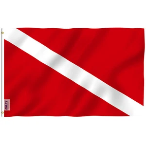 Anley Fly Breeze 3x5 Ft Dive Diver Down Flagge - Tauchen Warnfahnen - Bild 1 von 6